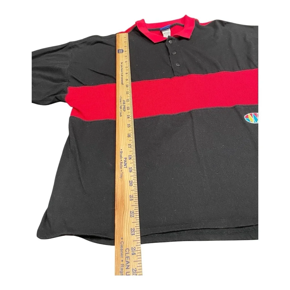 Vintage Ocean Pacific Polo Shirt Mens LARGE Black‎ Pink Stripe 90s Surf Relaxed